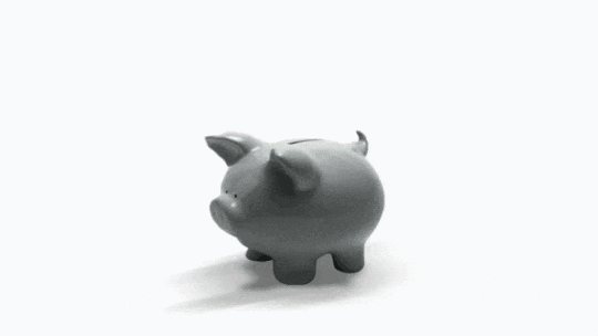 piggy bank where coins fall