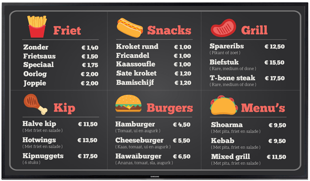 narrowcasting menu tv