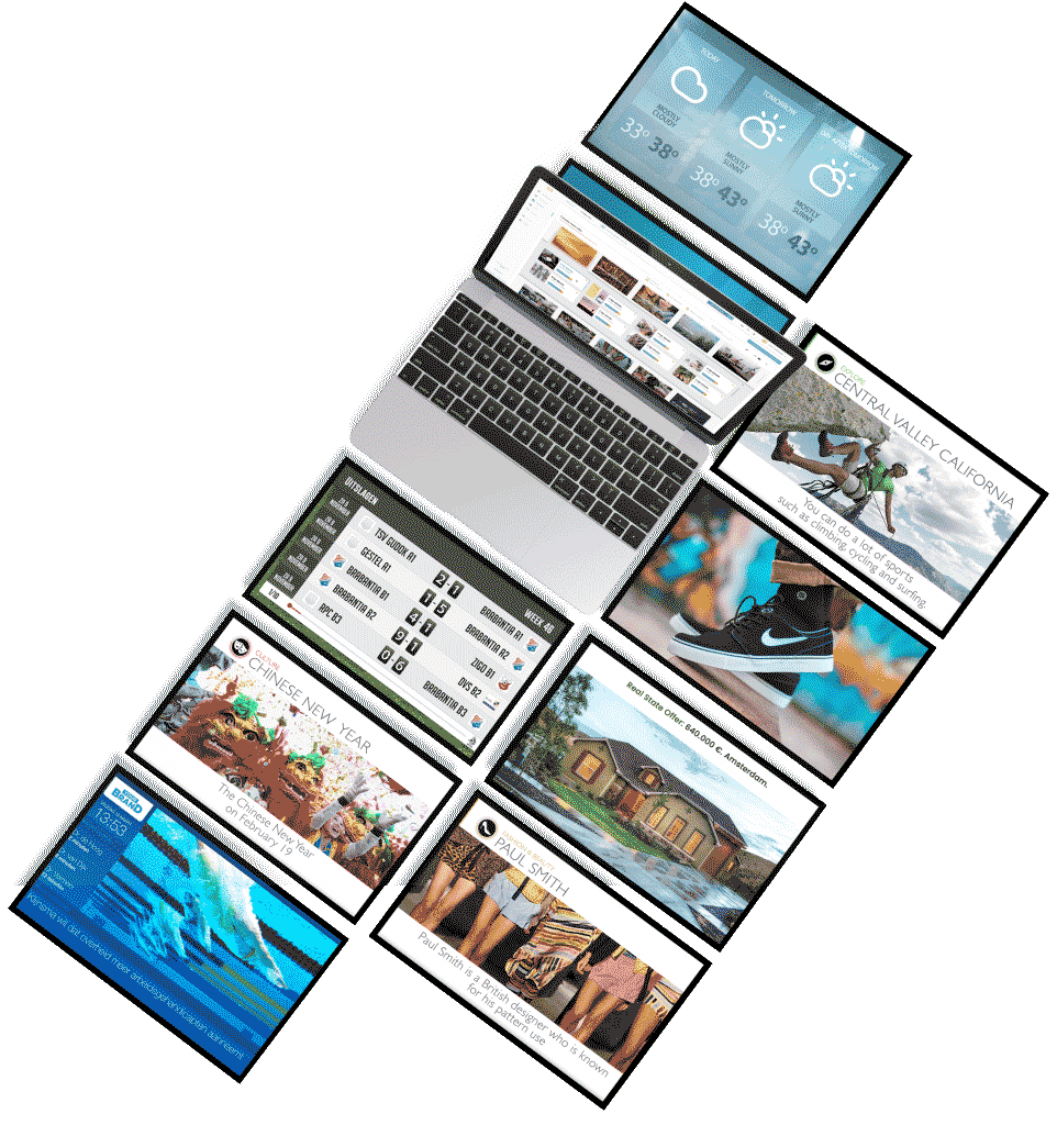 Digital signage templates en widgets