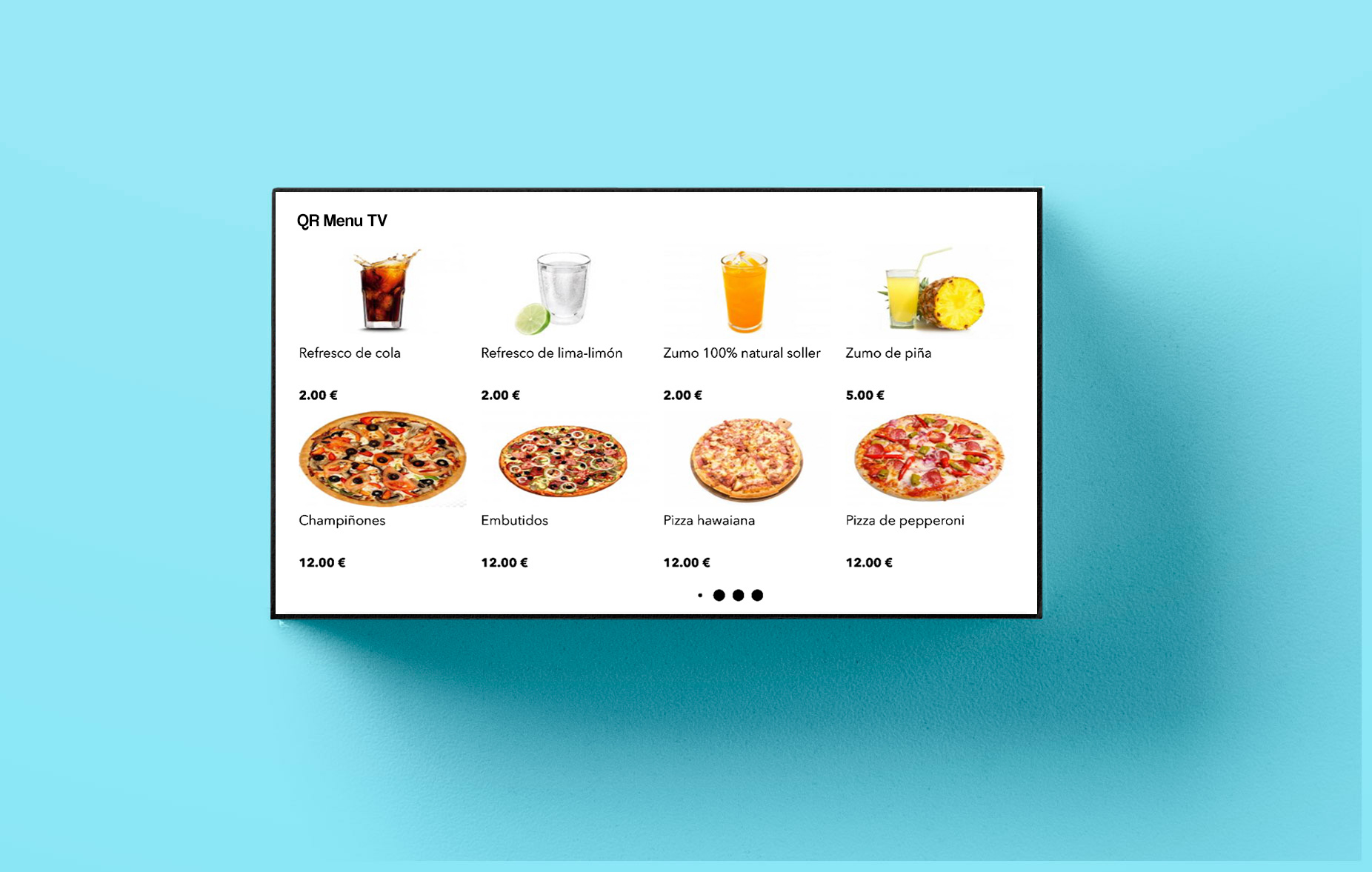 menu board digital para restaurante