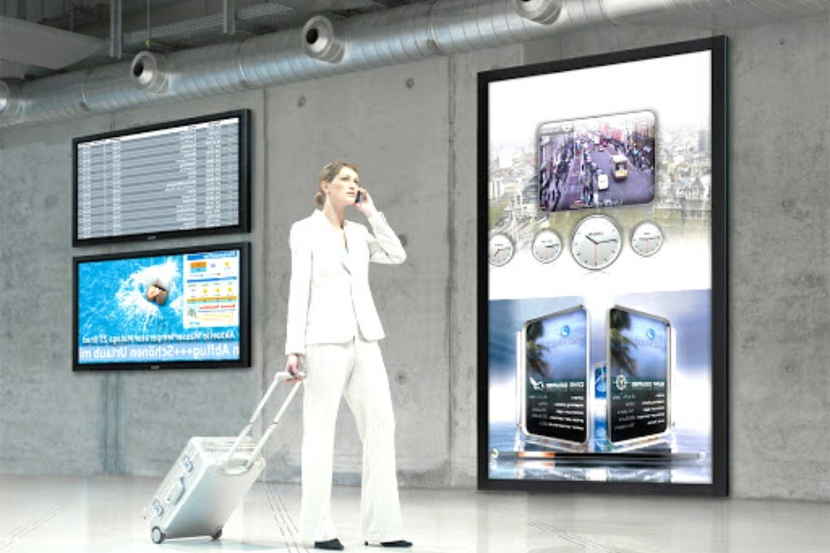 Dynamische reclame op het vliegveld