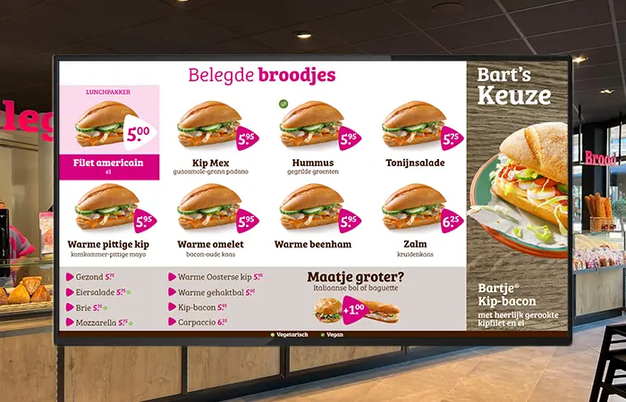 narrowcasting menubord template