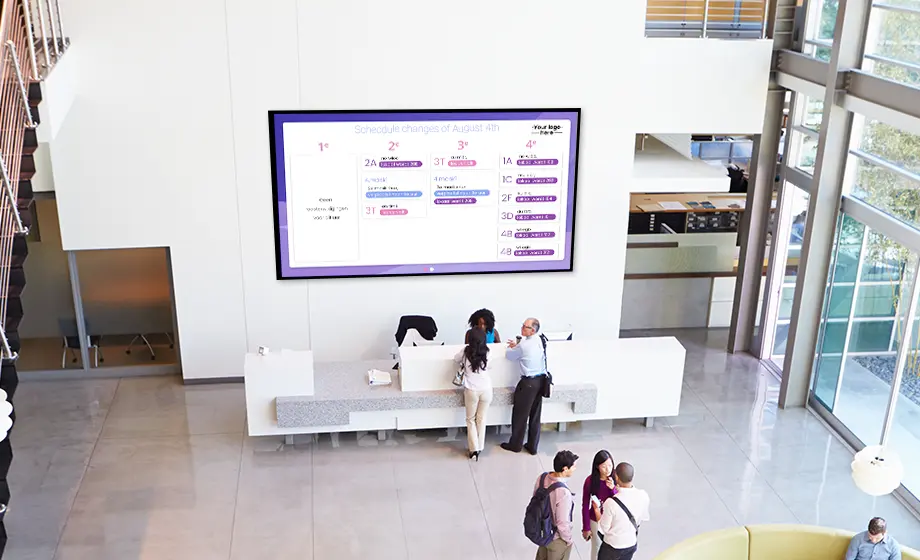 Digital Signage Solution for Schools and university. Display school schedule on Screen.