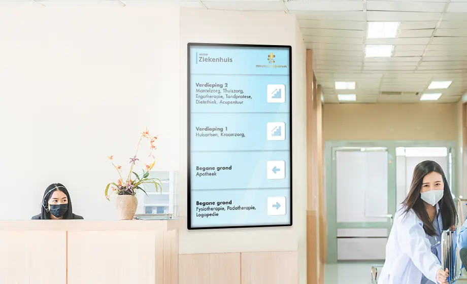Digitale Wayfinding oplossing voor in het ziekenhuis