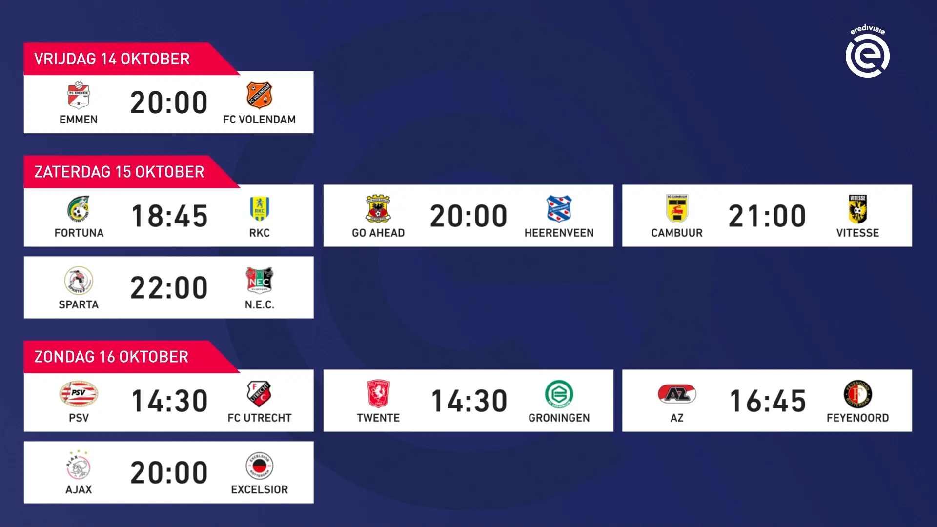 Eredivisie widget beschikbaar in het Easyscreen narrowcasting platform