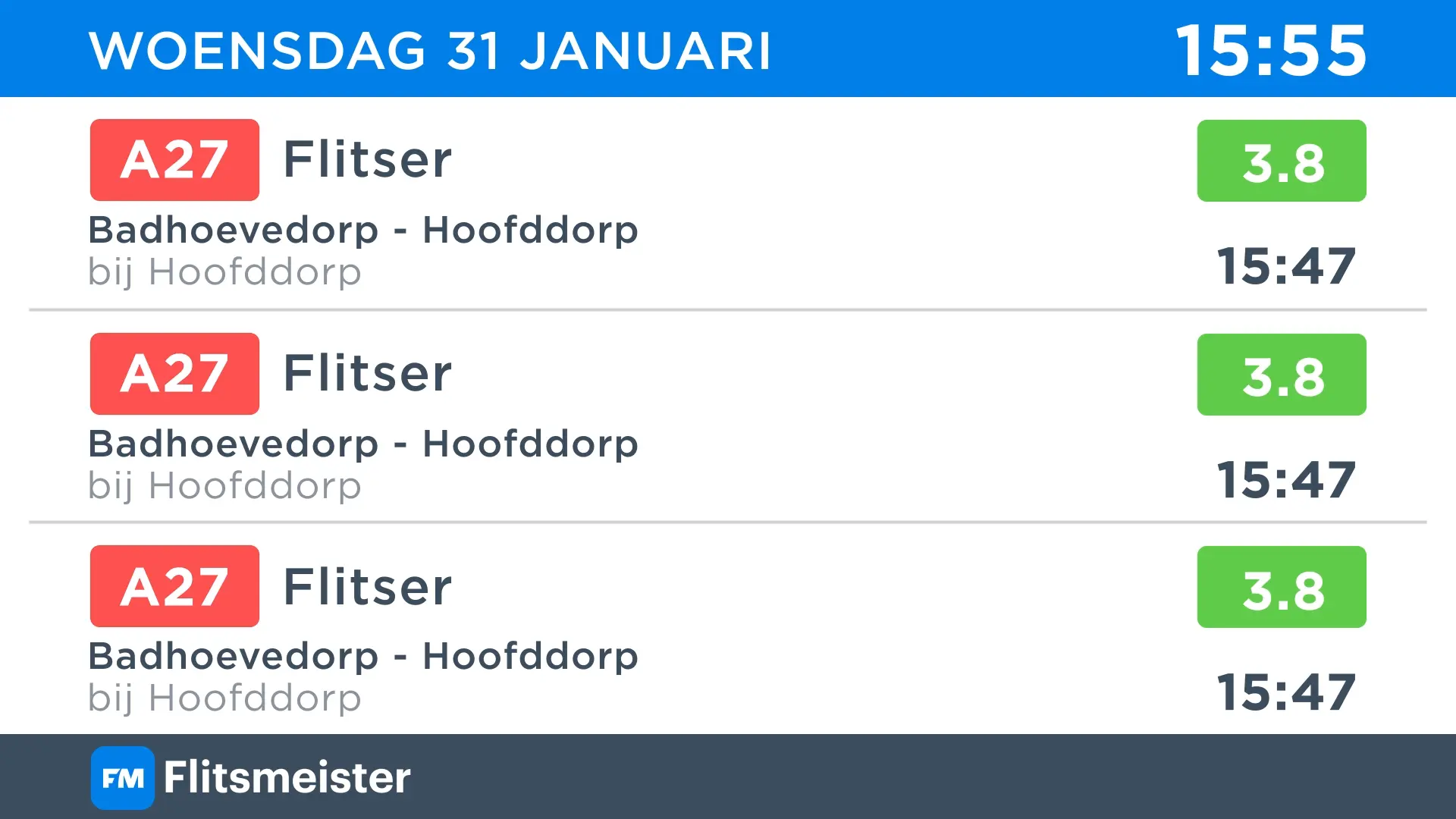 Flitsmeister widget beschikbaar in het Easyscreen narrowcasting platform