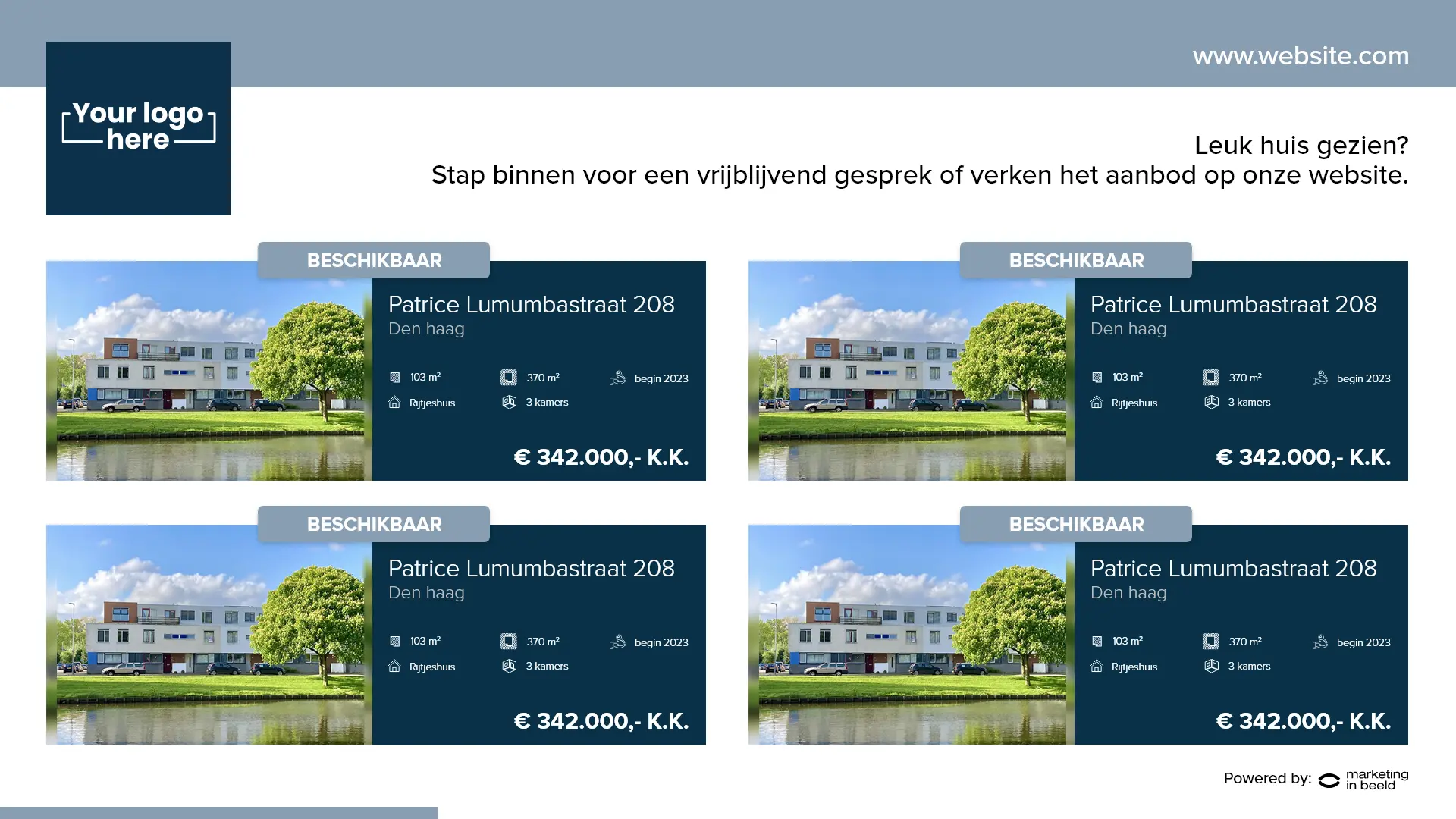 Real estate widget beschikbaar in het Easyscreen narrowcasting platform