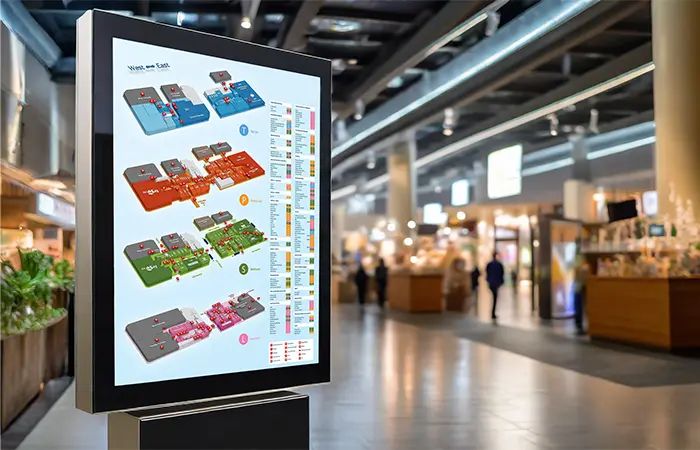 digitale bewegwijzering in winkelcentrum