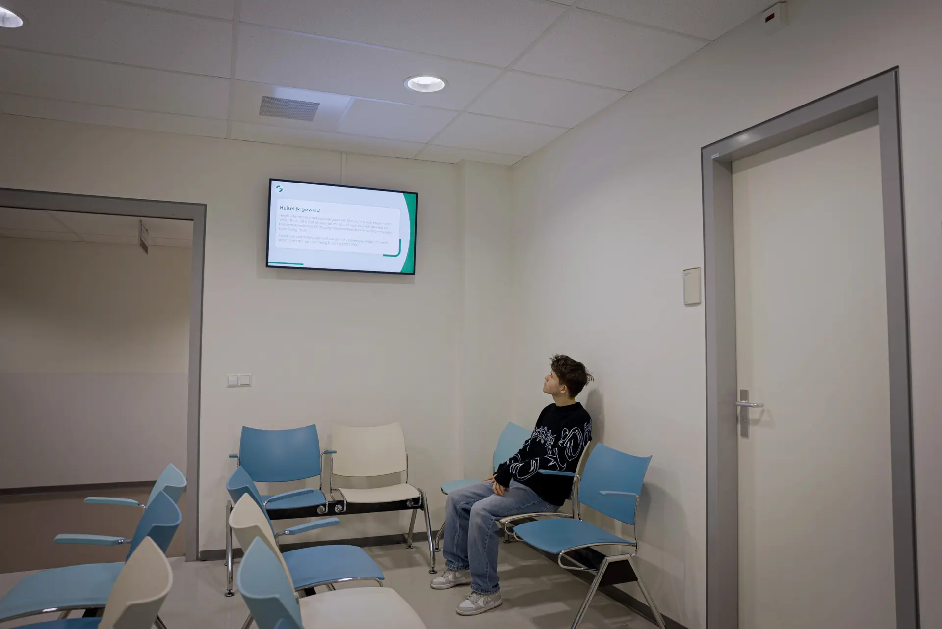 wachtkamerscherm in Het Groene Hart Ziekenhuis