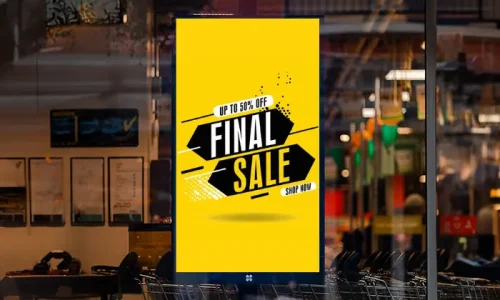 Digital signage window scree
