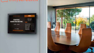 digital signage is used to communicate meeting room information and schedules